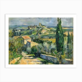 Azure Horizon Painting Inspired By Paul Cezanne Art Print
