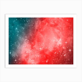 Red Pink Orange Galaxy Space Background Art Print