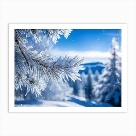 Crystal Snowfall Fresh Holiday Frost Icy Snowflake Texture Beautiful Light Season Hoar Fr (35) Art Print