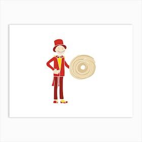 Shortbread Ringmaster Man, Fun Circus Animal, Cake, Biscuit, Sweet Treat Print, Landscape Art Print