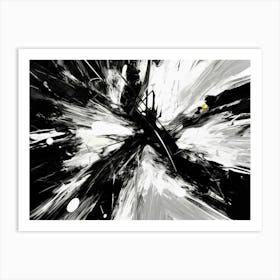 Movement Abstract Black And White 1 Art Print