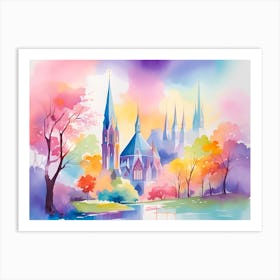 Watercolor Of A Church 2 Art Print