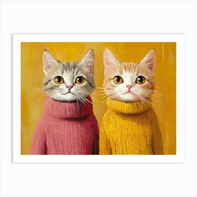 Cats In Sweaters 3 Art Print