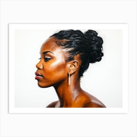 Side Profile Of Beautiful Woman Oil Painting 111 Art Print