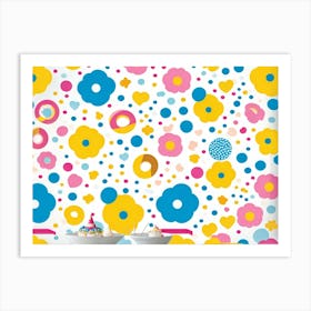 Abstract Geometric Vector Design Featuring A Seamless Pattern Of Tiny Swirling Shapes Including Tin 2 1 Art Print