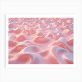 Abstract Image Of A Smooth, Undulating Surface Resembling Waves Or A Liquid, In A Soft, Pastel Pink Color Art Print