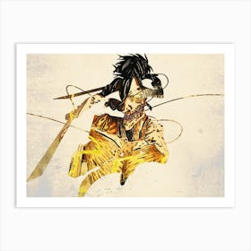 Anime Negative Space ― Ruby Fight Shingeki No Kyojin Attack On Titan Art Print