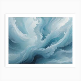 An Abstract Digital Artwork Of Flowing, Swirling, And Blending Shades Of Blue, Creating A Sense Of Depth And Movement Art Print