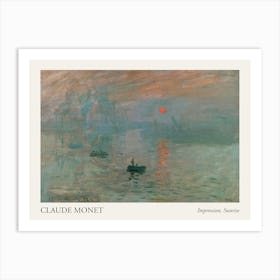 Impression, Sunrise, Claude Monet Poster Art Print