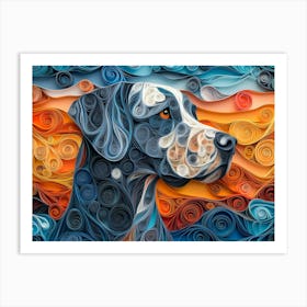 Great Dane Paper Quilling Dog Portrait II Art Print