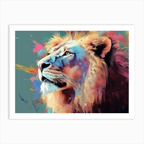 Lion Animal Abstract Art Print