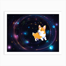 Corgi In Space 13 Art Print