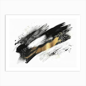 Gold And Black Abstract Painting 77 Art Print