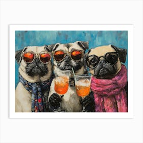 Elegant Pugs 2 Art Print