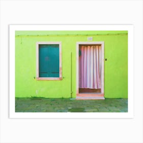 Curtained Doorway Burano Art Print