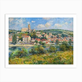 Lakeview Tranquility Painting Inspired By Paul Cezanne Art Print