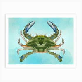 James Ellsworth De Kay Blue Crab On A Watercolor Background Art Print