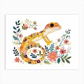 Little Floral Gecko 1 Art Print