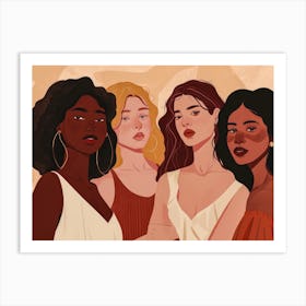 Illustration Of A Group Of Women 2 Art Print