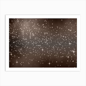 Chocolate Tone Shining Star Background Art Print