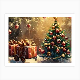 Christmas Tree In The Snow 13 Art Print