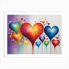 Hearts Of Love 1 Art Print