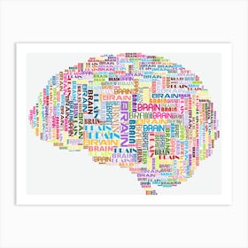 Brain Word Cloud Art Print