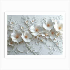 White Flowers 19 Art Print