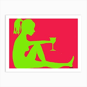 Woman With Wine Art Print