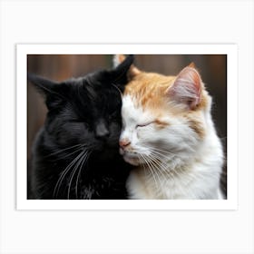 Black And White Cats Art Print