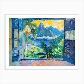 Rio De Janeiro From The Window View Painting 4 Art Print