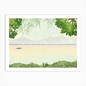 Watercolor Of A Lake 3 Art Print