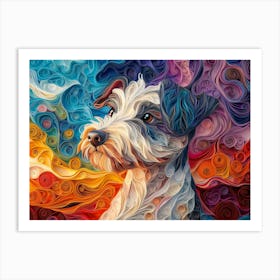 Sealyham Terrier Paper Quilling Dog Portrait Art Print