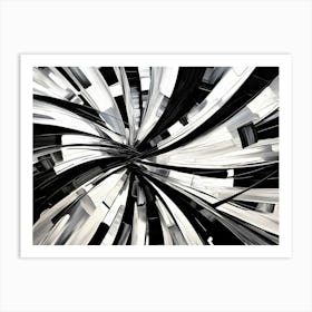 Energy Abstract Black And White 7 Art Print