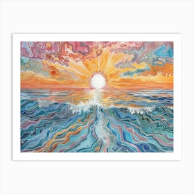 Sunset Over The Ocean 59 Art Print