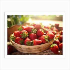 Strawberries In A Basket 1 Art Print