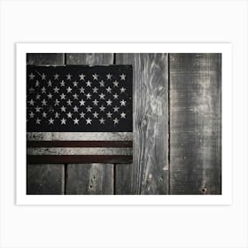 American Flag Rendered In Black And White With Subtle Red Stars Against A Smudged Vintage Backdrop R (2) Art Print