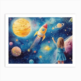 3d Space Adventure Art Print