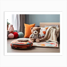 Teddy Bear In A Room Art Print