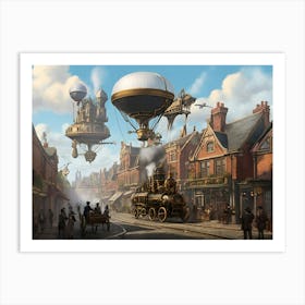 Steampunk City Paintings Art Print Art Print