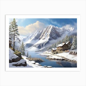 Winter Village Art Print