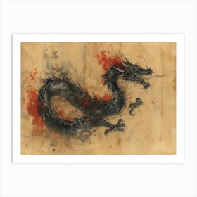 Calligraphic Wonders: Chinese Dragon 1 Art Print