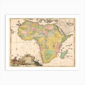 Kaart Van Afrika Art Print