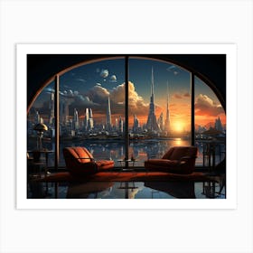 Futuristic Cityscape of Dubai Art Print