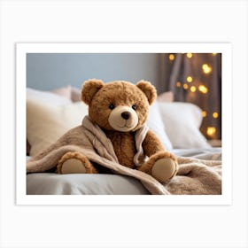 Teddy Bear In Bed 1 Art Print