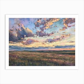 Western Sunset Landscapes Great Plains 2 Art Print