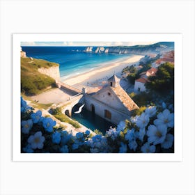 Mediterranean Coast Scene Painting Art Print