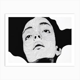 Woman'S Face Lineart Art Print