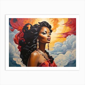 Woman in the Clouds Art Print