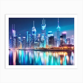 Cityscape At Night 6 Art Print